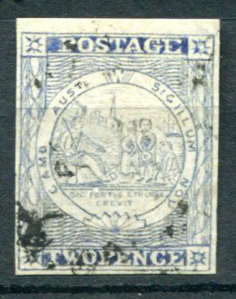 1851 2d Sydney View plate V ("pearl in fan"). ... Image 1++