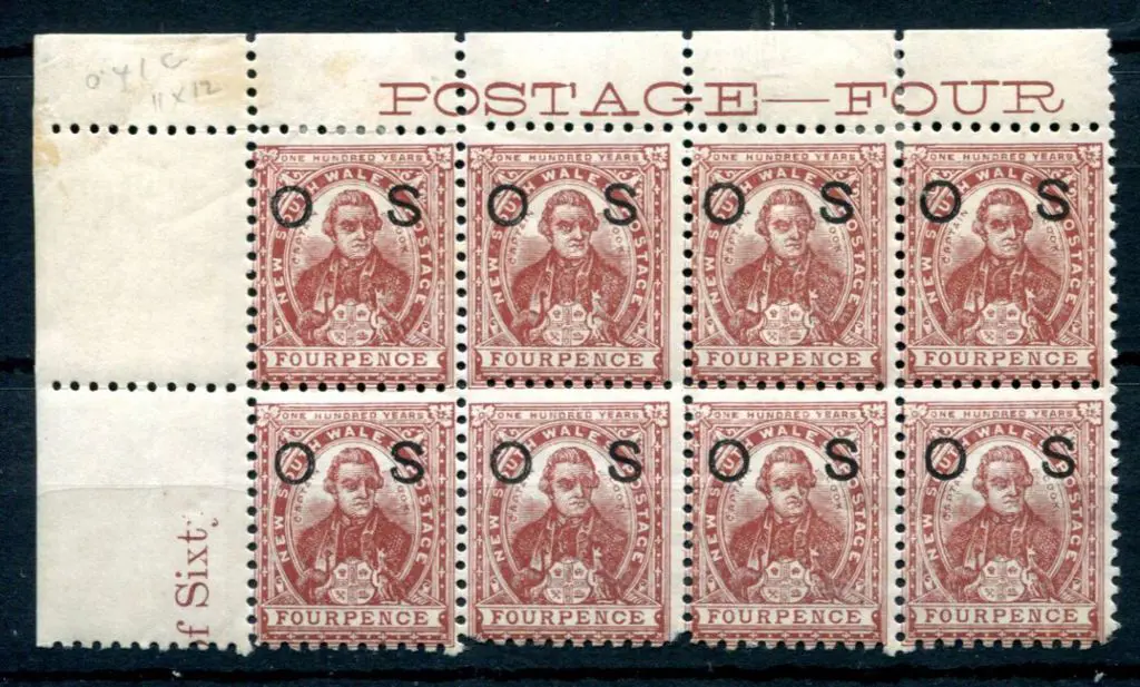 1888 4d purple-brown, perf. 11x12, ovptd "OS" in ... Image 1++
