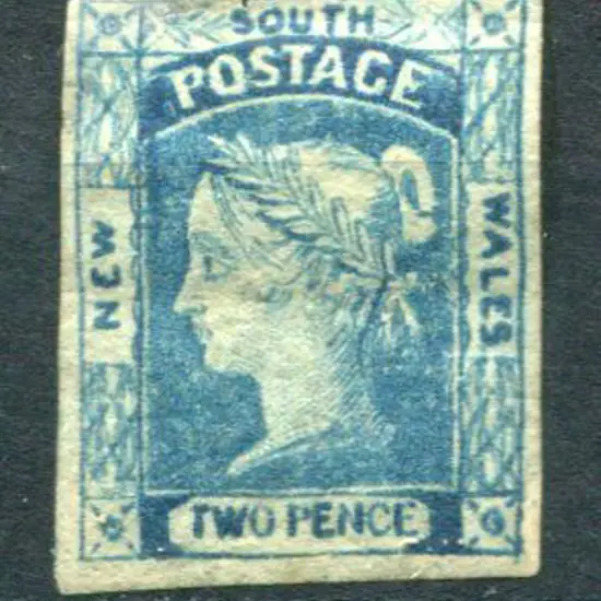 1854 2d Prussian blue with 3 broad margins, ...