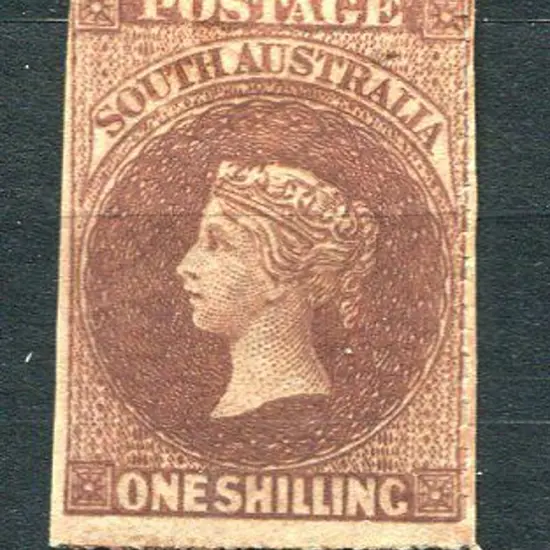 1860/69 1/- lake-brown from second rouletted issue ...