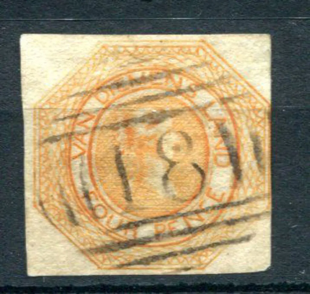 1853 4d bright brownish-orange with 3 clear ... Image 1++