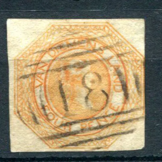 1853 4d bright brownish-orange with 3 clear ...