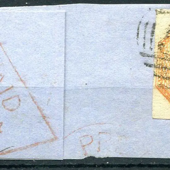 1853 4d red-orange, second state with blurred ...