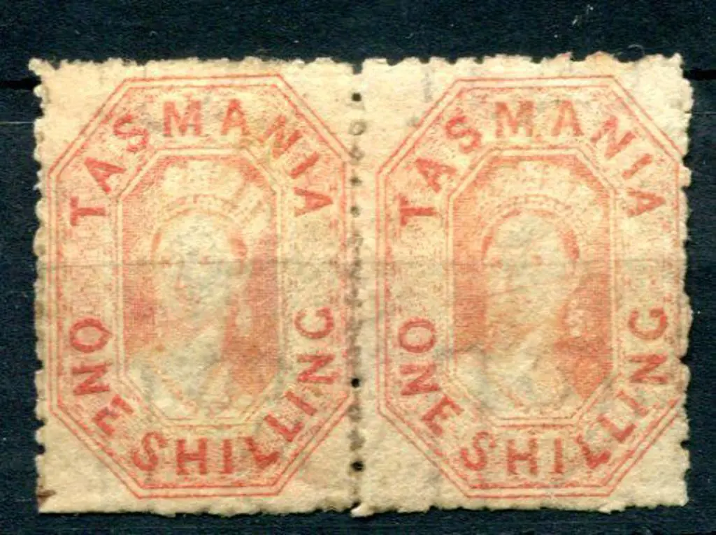 1871/91 1/- brown-red perf. 11½ horiz pair , wmk ... Image 1++
