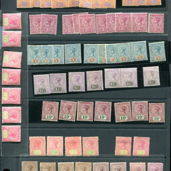 1892-1899 MLH range duplicated to 10/- comprising ...