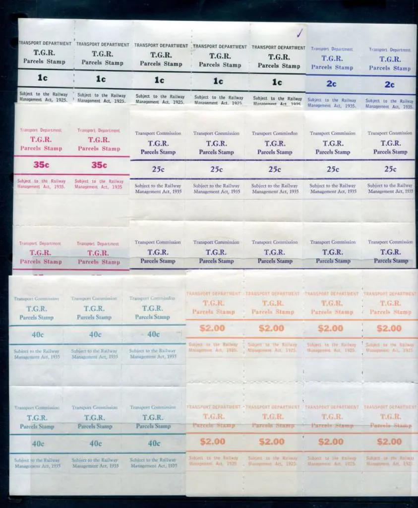 1976 Government Railways rouletted Parcel Stamps ... Image 1++