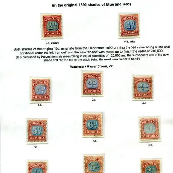 1890/94 PD's to 5/- incl both shades of ½d & dull ...