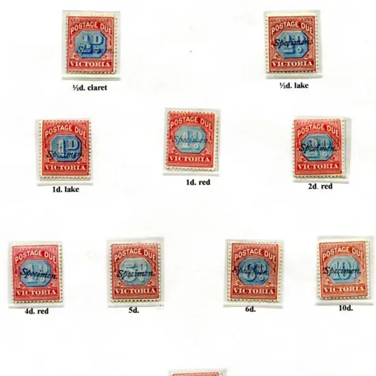 1890 ½d to 22/- dull blue & brown lake set of 10 ...