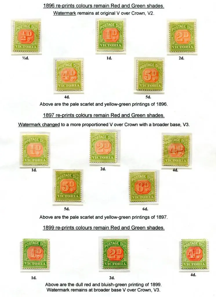 1896 ½d to 5d Reprints ("a" numbers) plus 1897 set ... Image 1++