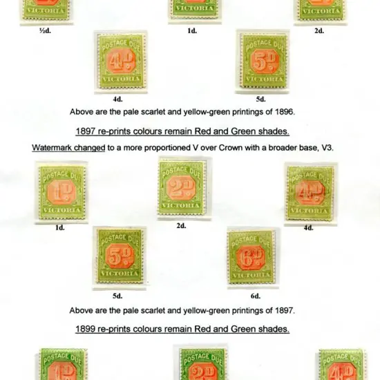 1896 ½d to 5d Reprints ("a" numbers) plus 1897 set ...