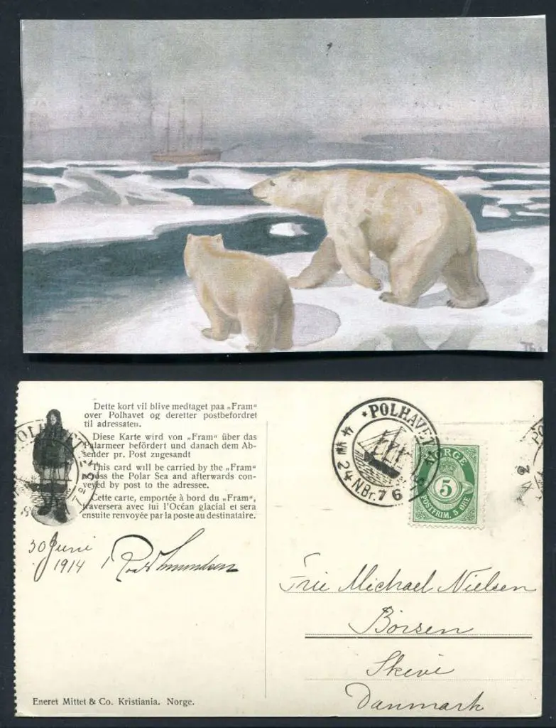 1914 "Polar Bears on the ice looking at a Ship" ... Image 1++