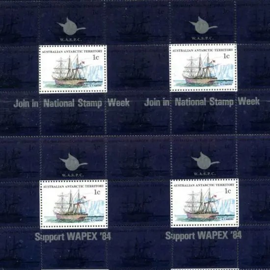 1984 "Join in National Stamp Week", "Support WAPEX ...