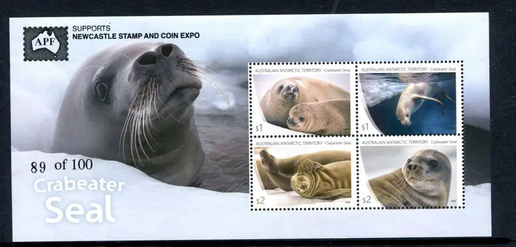2018 Crabeater Seal M/S ovptd "APF Supports ... Image 1++