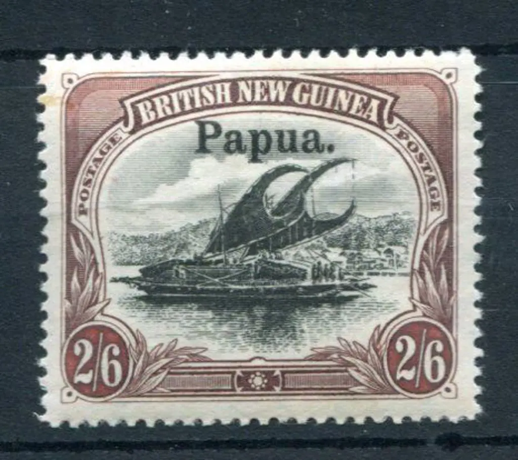 1906 2/6d black & brown with large "Papua." ovpt. ... Image 1++