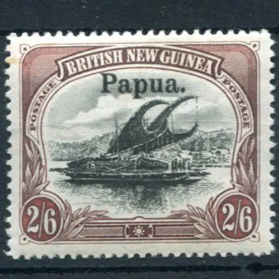 1906 2/6d black & brown with large "Papua." ovpt. ...