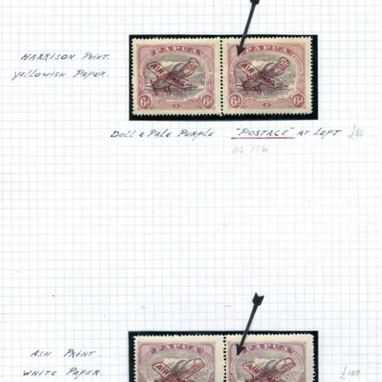 1930 6d Air ovpts in both Harrison & Ash printings ...