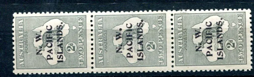 1918/22 2d grey, 3rd wmk vertical abc strip of 3 ... Image 1++