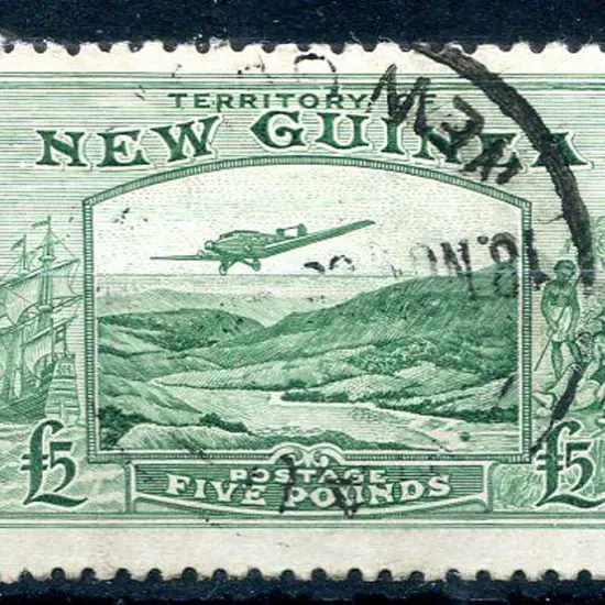 1935 £5 emerald-green Bulolo Goldfields Airmail. ...