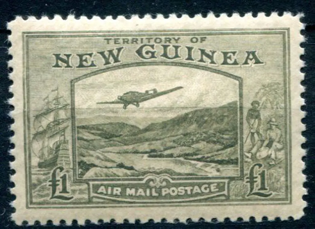 1939 £1 olive-green Bulolo Goldfields. MVLH. SG ... Image 1++