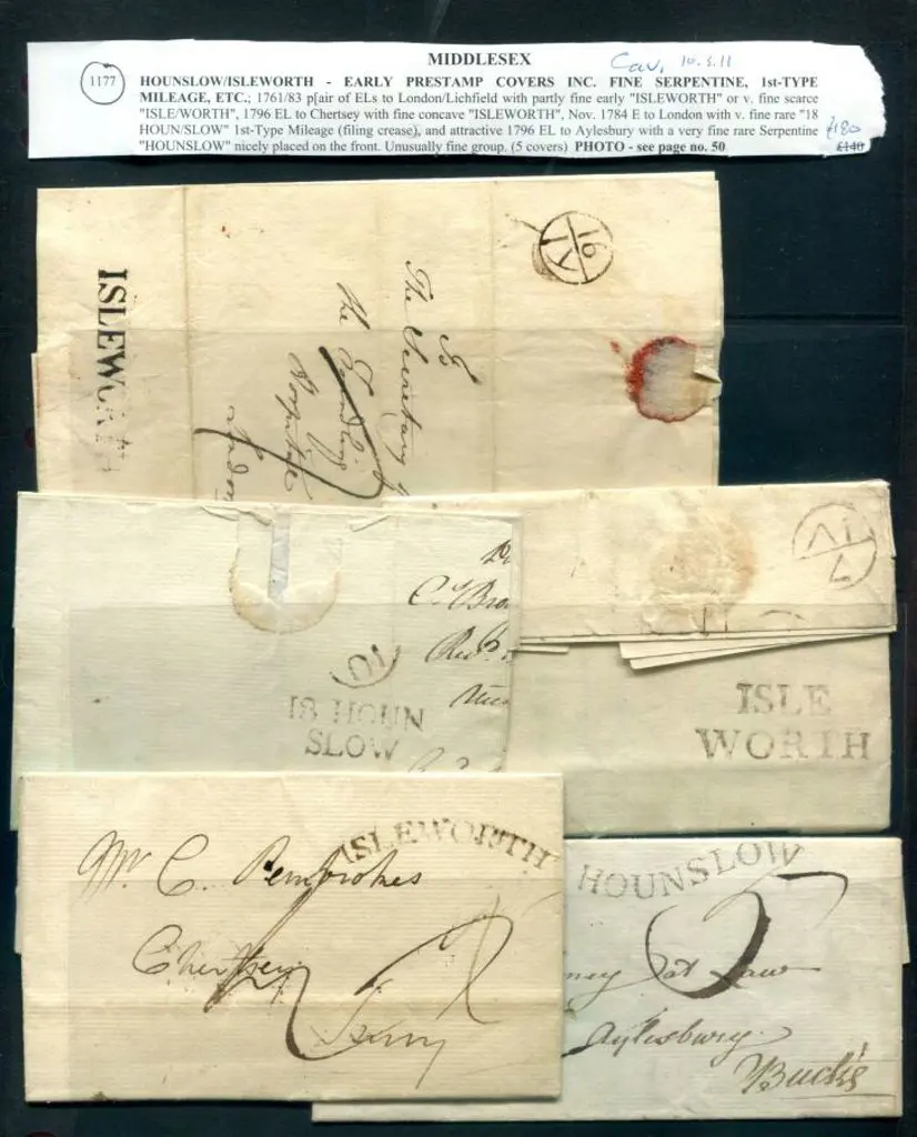 1761-1796 group of early pre-stamp covers with ... Image 1++