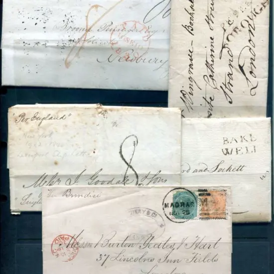 1790, 1798, 1830 & Feb 1840 pre-stamp letters plus ...