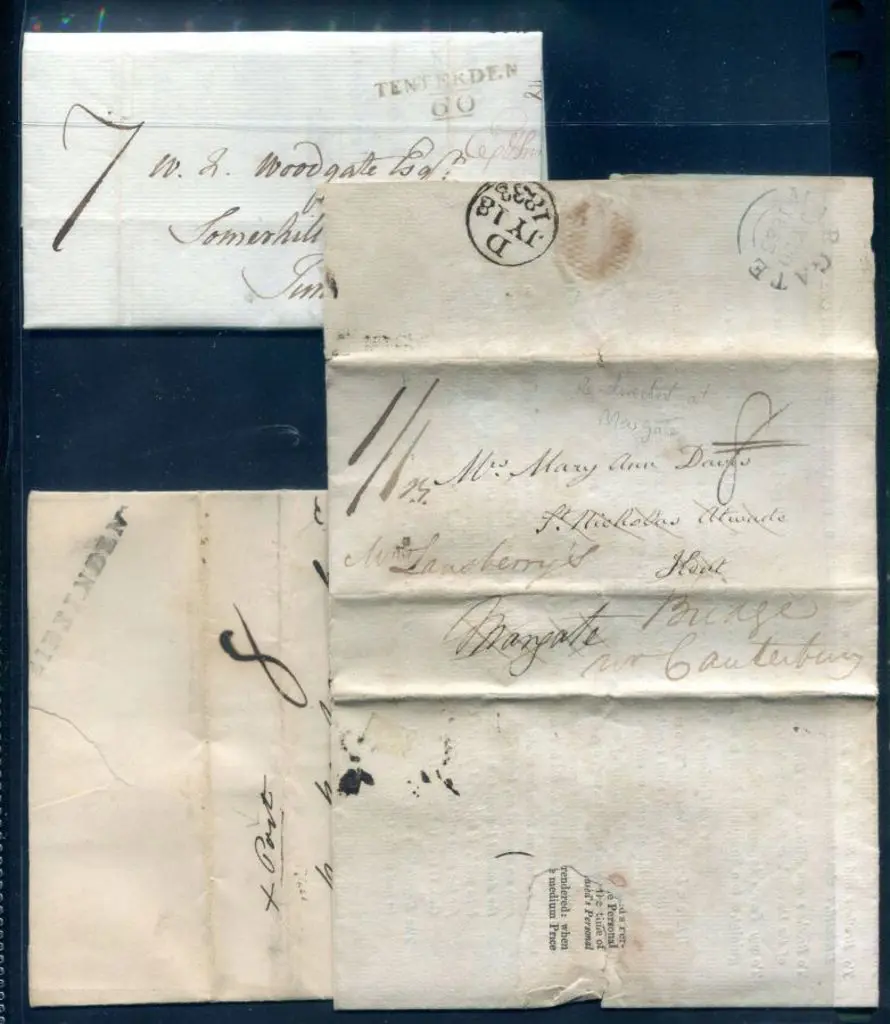 1814 pre-stamp letters with "TENTERDEN 60" in ... Image 1++