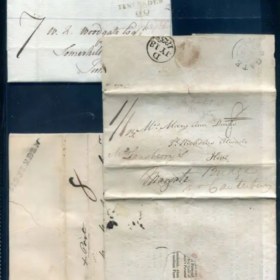 1814 pre-stamp letters with "TENTERDEN 60" in ...