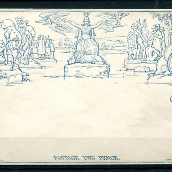 1840 2d blue Mulready envelope. Fine & fresh mint ...