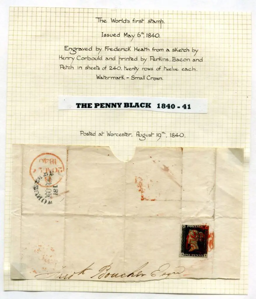 1840 1d black on large piece tied by red Maltese ... Image 1++