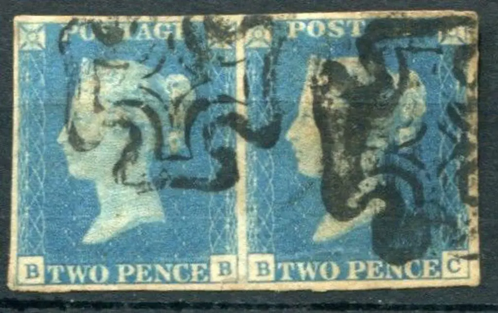 1840 2d pale blue pair with clear even margins. ... Image 1++