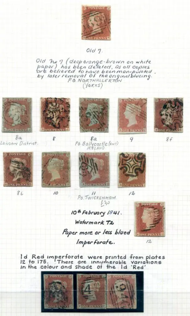 1841 1d imperfs written up on album page showing a ... Image 1++
