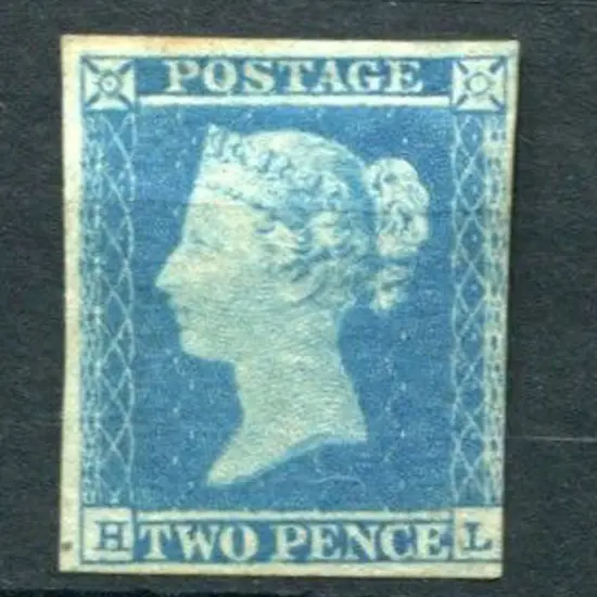 1841 2d blue with 3½ margins & lettered "HL". MNG ...