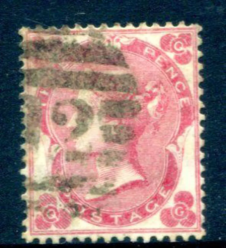 1862 3d bright carmine-rose QV with inverted ... Image 1++
