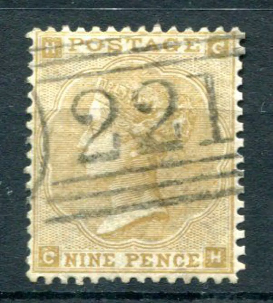 1862/64 9d bistre. Fine used with neat part "221" ... Image 1++