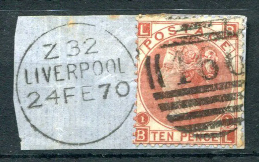1867/80 10d deep red-brown, plate 1 on piece tied ... Image 1++