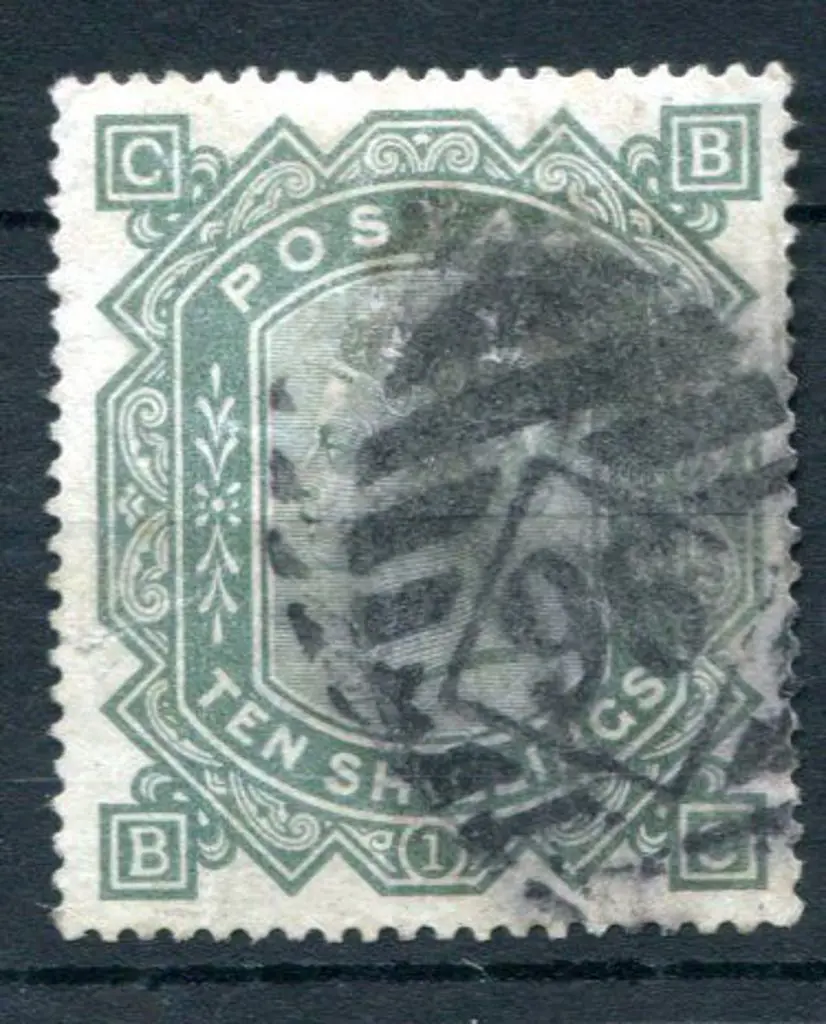 1867/83 10/- greenish-grey, Plate 1, Anchor wmk, ... Image 1++