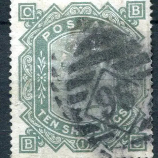 1867/83 10/- greenish-grey, Plate 1, Anchor wmk, ...