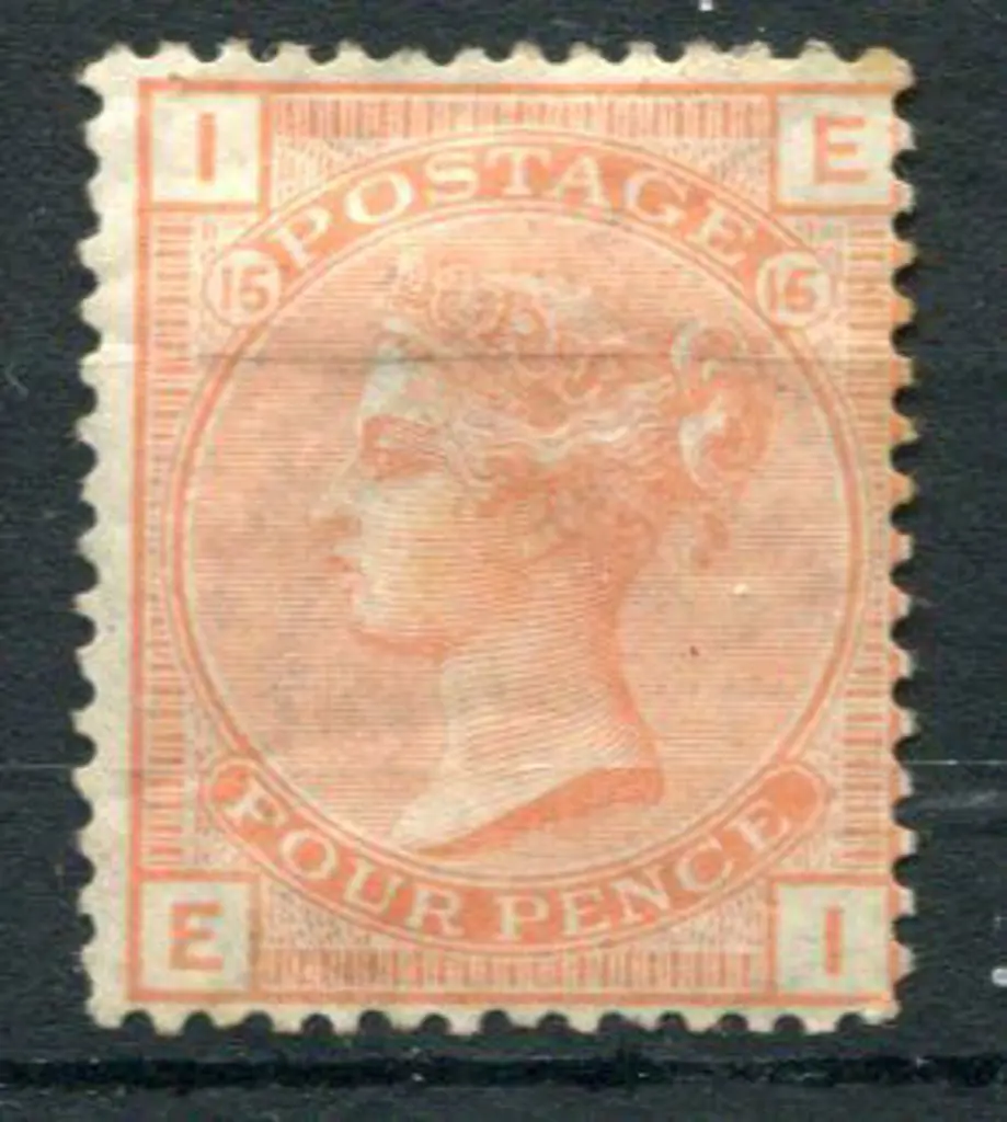 1873/80 4d vermilion, plate 15 with large coloured ... Image 1++