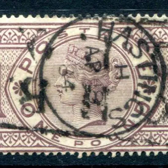 1884 £1 brown-lilac, 2 Imperial Crowns wmk with ...