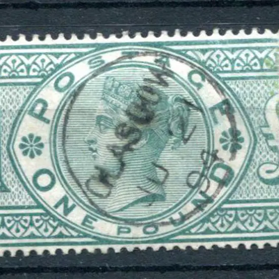 1887/92 £1 green QV. F/U with central Glasgow ...