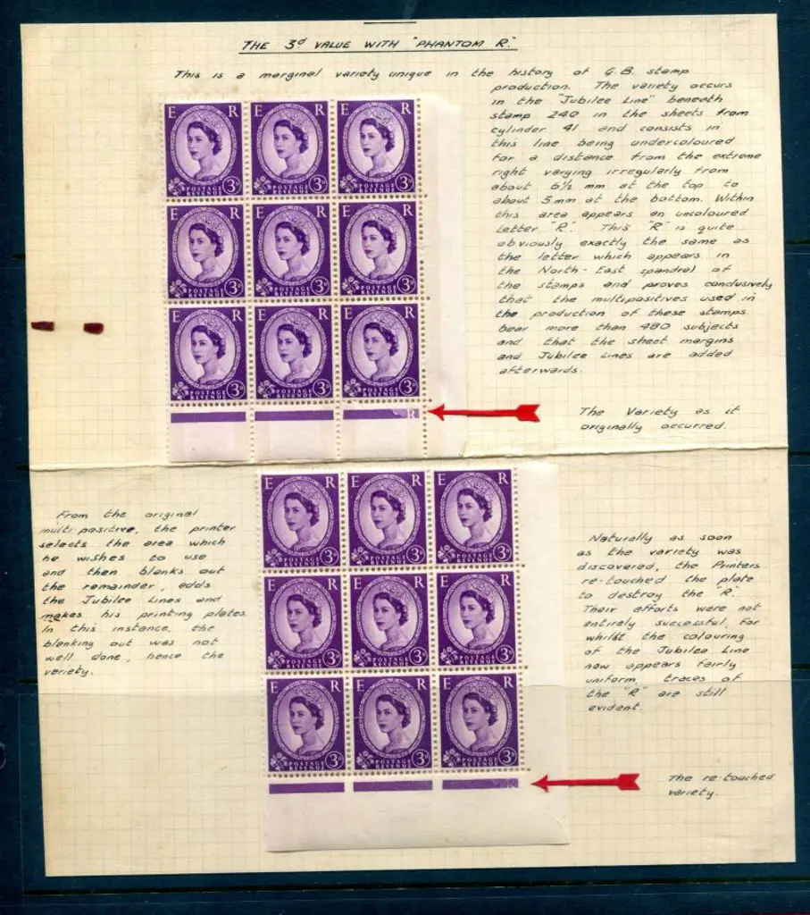 1960 3d violet QEII in lower right marginal block ... Image 1++
