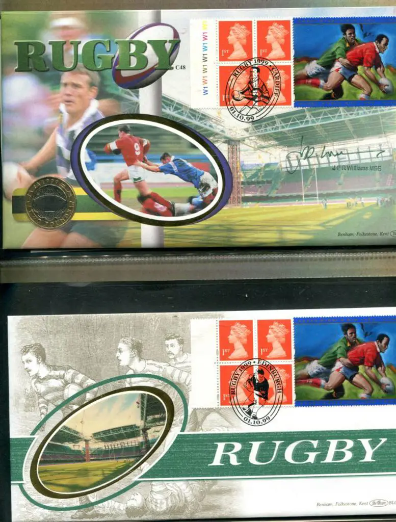 1999 Rugby World Cup set of 4 Benham covers incl ... Image 1++