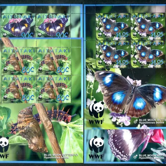 Aitutaki 2008 WWF Butterflies set of 4 in ...