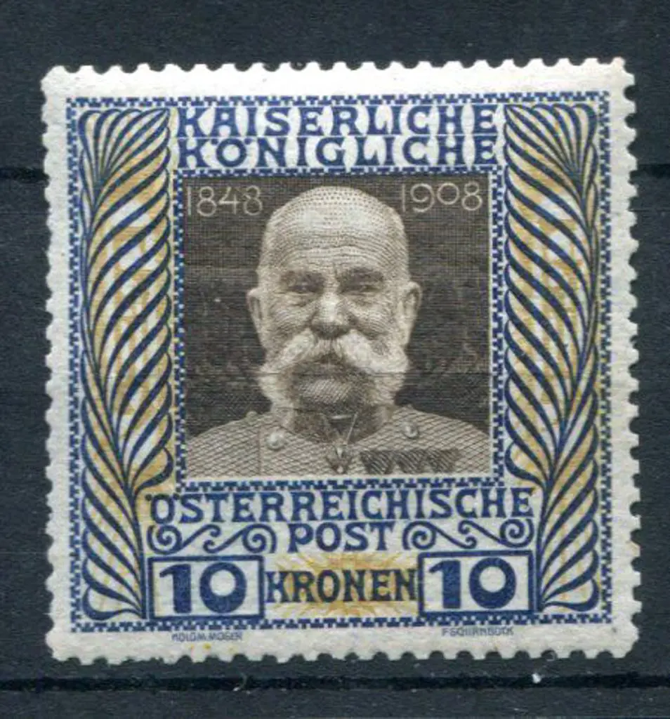 Austria 1908/13 10k Francis Joseph I. MVLH & well ... Image 1++