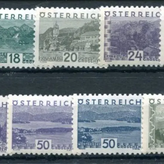 Austria 1932 View defins set excl 40g blue. Fine ...