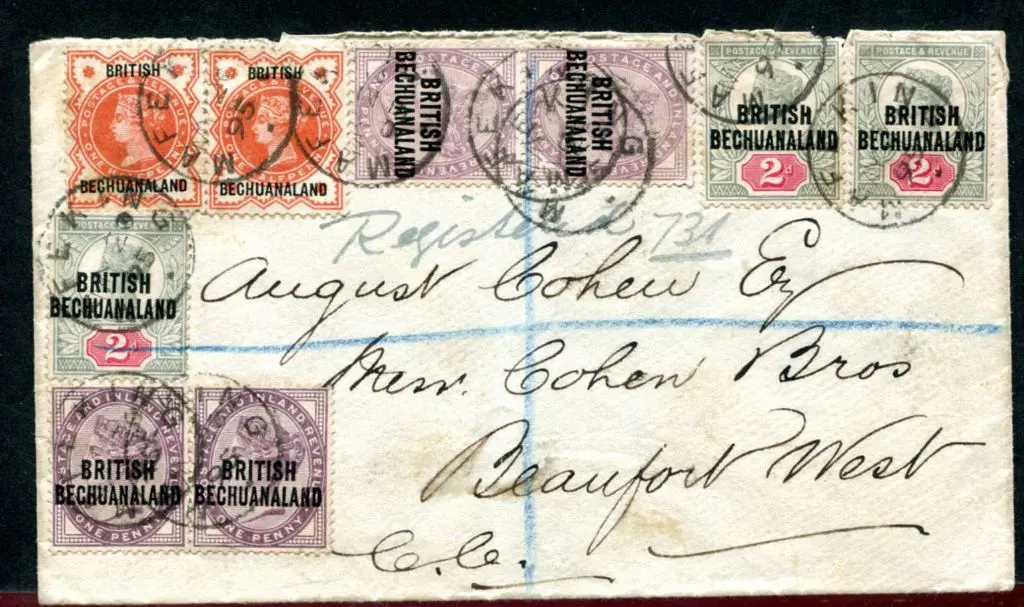Bechuanaland 1895 (2nd May) Registered cover to ... Image 1++
