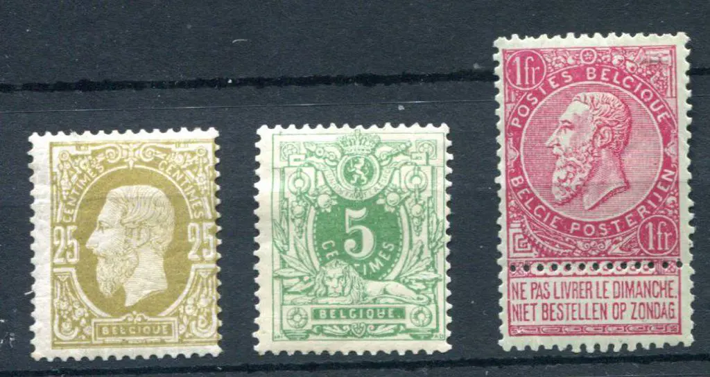 Belgium 1869/78 25¢ bistre (light crease), 1884/88 ... Image 1++