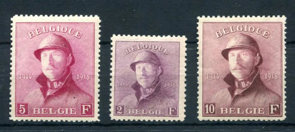 Belgium 1919/20 2f to 10f King Albert "Tin Hat" ... Image 1++