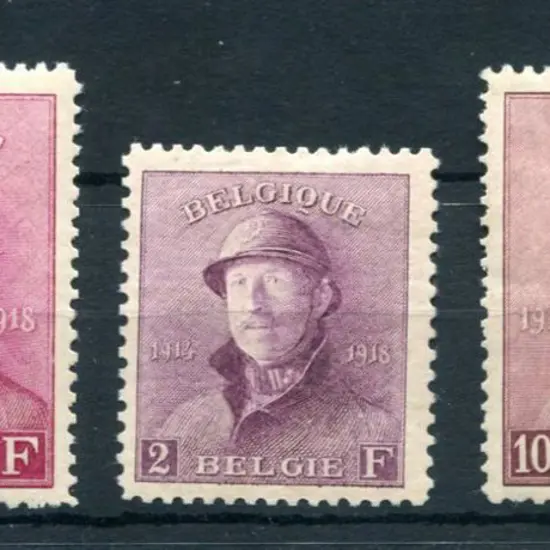 Belgium 1919/20 2f to 10f King Albert "Tin Hat" ...