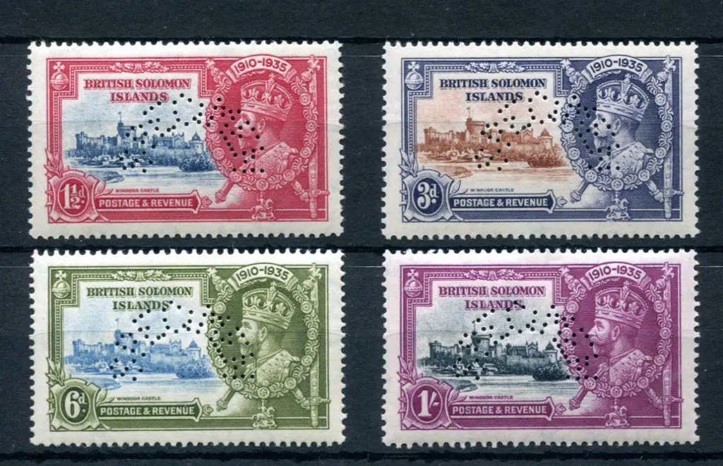 British Solomon Islands 1935 Silver Jubilee set ... Image 1++